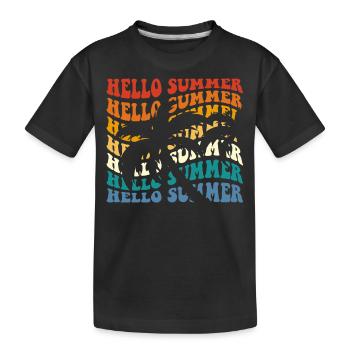 Hello Summer - Kinder Premium Bio T-Shirt - Schwarz - Vorne