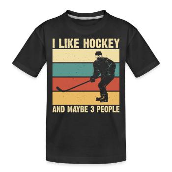 Hockey - Kids' Premium Organic T-Shirt - black - Front