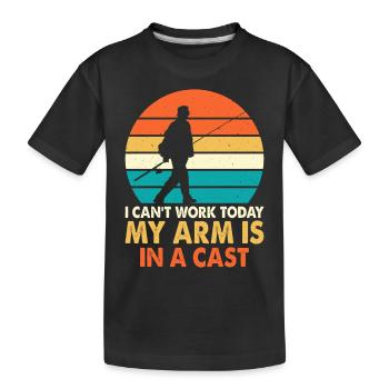Angler - Kids' Premium Organic T-Shirt - black - Front