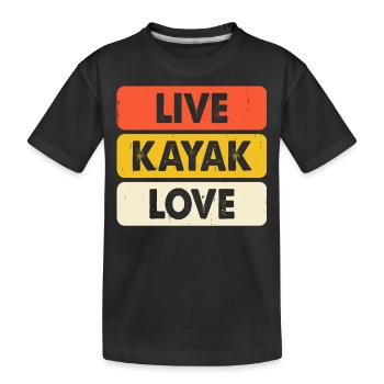 Kajak Kajakfahrer Kajaker - Kinder Premium Bio T-Shirt - Schwarz - Vorne