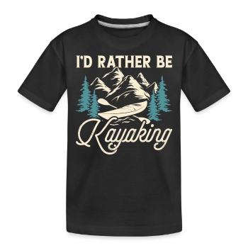 Kajak Kajakfahrer Kajaker - Kinder Premium Bio T-Shirt - Schwarz - Vorne