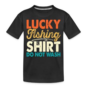 Chemise de pêche porte-bonheur - T-shirt bio Premium Enfant - noir - Devant
