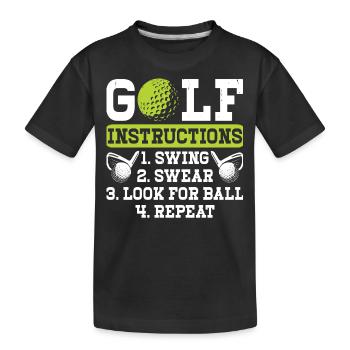 Golf Golfer - Kids' Premium Organic T-Shirt - black - Front