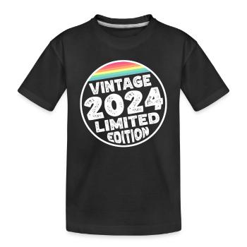 Vintage 2024 Babies Baby Shower Kids Shower - Kids' Premium Organic T-Shirt - black - Front