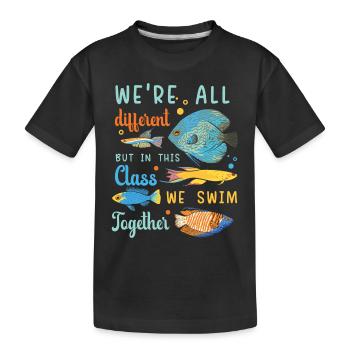 Ce cours nous nageons ensemble Autisme Autiste - T-shirt bio Premium Enfant - noir - Devant