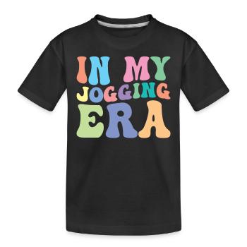 Jogging Retro Groovy In Meiner - Kinder Premium Bio T-Shirt - Schwarz - Vorne