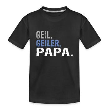 Papa Bester Papa Papa Spruch Papa Geburtstag - Kinder Premium Bio T-Shirt - Schwarz - Vorne