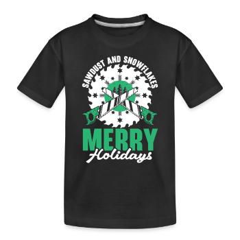 Keine Karies unter dem Mistelzweig Zahnärztliche W - Kinder Premium Bio T-Shirt - Schwarz - Vorne