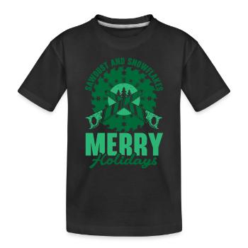 Keine Karies unter dem Mistelzweig Zahnärztliche W - Kinder Premium Bio T-Shirt - Schwarz - Vorne