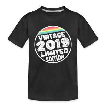 Vintage 2019 Geburtstag Geschenk Kinderparty - Kinder Premium Bio T-Shirt - Schwarz - Vorne