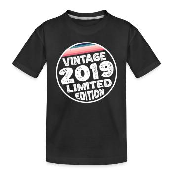 Vintage 2019 Geburtstag Geschenk Kinderparty - Kinder Premium Bio T-Shirt - Schwarz - Vorne