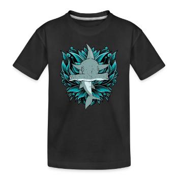 Meeresbewohner Ozean Tier Hai Geschenk Hammerhai - Kinder Premium Bio T-Shirt - Schwarz - Vorne