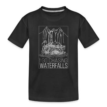 Ich gehe Wasserfälle jagen Lustig Outdoor Camping - Kinder Premium Bio T-Shirt - Schwarz - Vorne