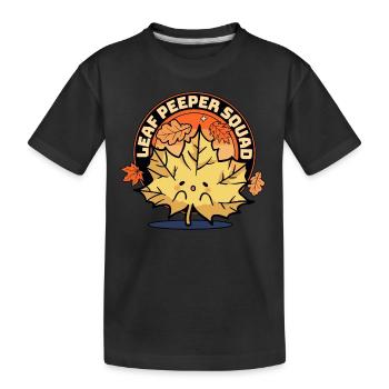 Leaf Peeper Squad Herbst Laub Leaf Peeping Herbst - Kinder Premium Bio T-Shirt - Schwarz - Vorne