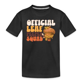Leaf Peeper Squad Herbst Laub Leaf Peeping Herbst - Kinder Premium Bio T-Shirt - Schwarz - Vorne
