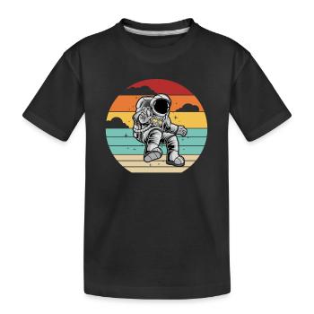 Cosmonaute Rétro Vaisseau Spatial Taikonaut Spaceman - T-shirt bio Premium Enfant - noir - Devant