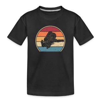 Vaisseau spatial rétro Taikonaut Cosmonaute Spaceman - T-shirt bio Premium Enfant - noir - Devant