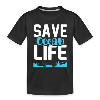 Sauvez la vie océanique - T-shirt bio Premium Enfant - noir - Devant
