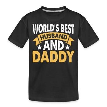 Meilleur papa mari - T-shirt bio Premium Enfant - noir - Devant