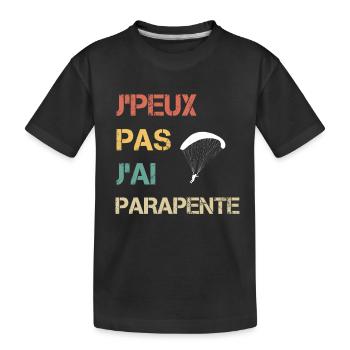je peux pas j'ai parapente cadeau parapentiste - T-shirt bio Premium Enfant - noir - Devant