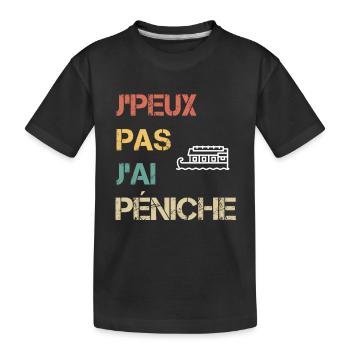 je peux pas j'ai péniche cadeau batelier - T-shirt bio Premium Enfant - noir - Devant