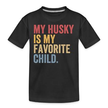 Amoureux des chiens husky - T-shirt bio Premium Enfant - noir - Devant