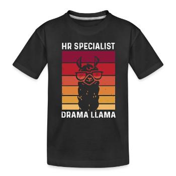 Drôle de spécialiste des ressources humaines Drame Lama - T-shirt bio Premium Enfant - noir - Devant