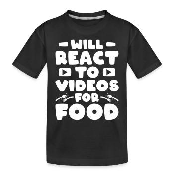 Reaction Streamer Video Reaktion Content Creator - Kinder Premium Bio T-Shirt - Schwarz - Vorne