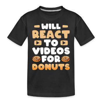 Reaction Streamer Video Reaktion Content Creator - Kinder Premium Bio T-Shirt - Schwarz - Vorne