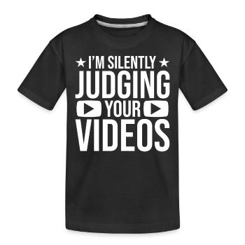 Reaction Streamer Video Reaktion Content Creator - Kinder Premium Bio T-Shirt - Schwarz - Vorne