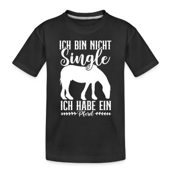 Pferde Reitsport Reiterin Pferdeliebhaber - Kinder Premium Bio T-Shirt - Schwarz - Vorne