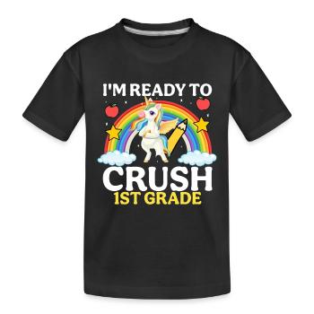 Ich Bin Bereit Die 1. Klasse Zu Erobern - Kinder Premium Bio T-Shirt - Schwarz - Vorne