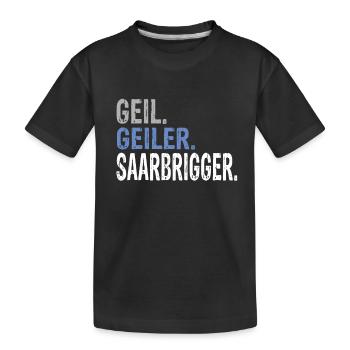 Saarbrigger Saarland Saarländer Saarländisch - Kinder Premium Bio T-Shirt - Schwarz - Vorne