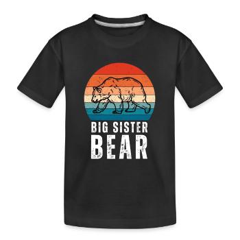 Frères et sœurs - Je suis la grande sœur ours - T-shirt bio Premium Enfant - noir - Devant