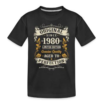 1980 Geburtstagsklassiker - Kinder Premium Bio T-Shirt - Schwarz - Vorne