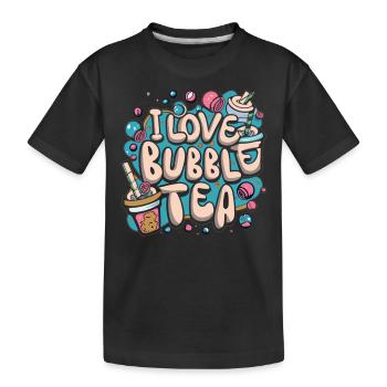 Bubble Tea Dreams - Amour, Vie, Bubble Tea! - T-shirt bio Premium Enfant - noir - Devant
