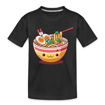 Ramen: soupes de nouilles japonaises dans un design sucré - T-shirt bio Premium Enfant - noir - Devant