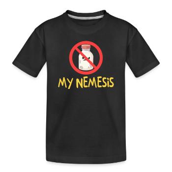 Lustige Nemesis Laktoseintoleranz Humor Milch Milch Milch - Kinder Premium Bio T-Shirt - Schwarz - Vorne