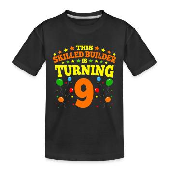 9th birthday Boy Brick Builder 9 Years Old Gifts - Kinder Premium Bio T-Shirt - Schwarz - Vorne