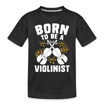 Violine Violinist - Kinder Premium Bio T-Shirt - Schwarz - Vorne