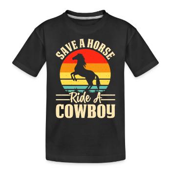 Cheval Cowboy - T-shirt bio Premium Enfant - noir - Devant