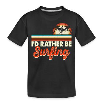 Surfer Surfen - Kinder Premium Bio T-Shirt - Schwarz - Vorne
