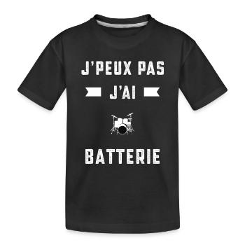 je peux pas j'ai batterie batteur cadeau - T-shirt bio Premium Enfant - noir - Devant