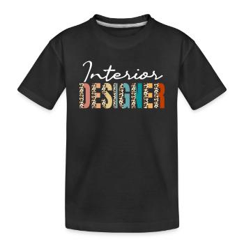 Interior Designer Leopard Print - Kids' Premium Organic T-Shirt - black - Front