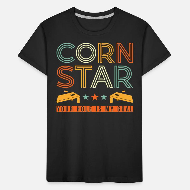 Cornstar Cornhole Jeu drôle T-shirt bio Premium Enfant