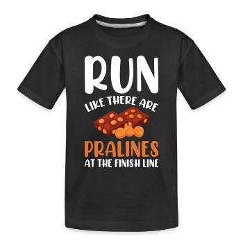 Ligne d’arrivée du marathonien de marathon Dire drôle - T-shirt bio Premium Enfant - noir - Devant