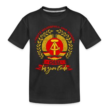 Ossi DDR Geschenk - Kinder Premium Bio T-Shirt - Schwarz - Vorne