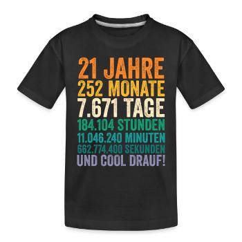 21 Jahre Einundzwanzigster Geburtstag - Kinder Premium Bio T-Shirt - Schwarz - Vorne