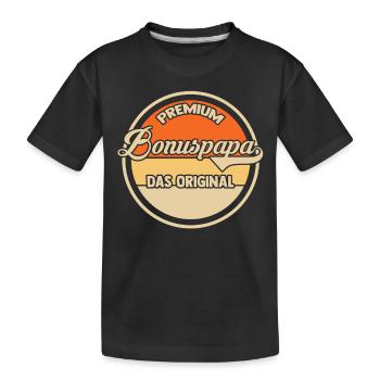 Stiefvater Stiefpapa Bonuspapa - Kinder Premium Bio T-Shirt - Schwarz - Vorne