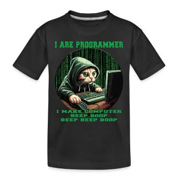 Ich bin Programmierer - Kinder Premium Bio T-Shirt - Schwarz - Vorne